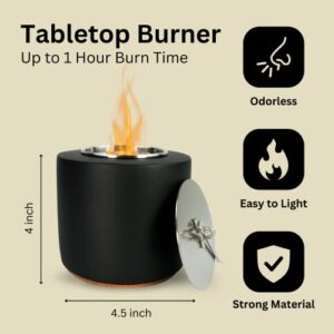 Tabletop Portable Fire Pit for Indoors & Outdoors - Smokeless & Odorless– Concrete Fire Bowl - 1 Hour Burn Time - S’Mores Maker - Mini Fireplace - Mini Fire Pit