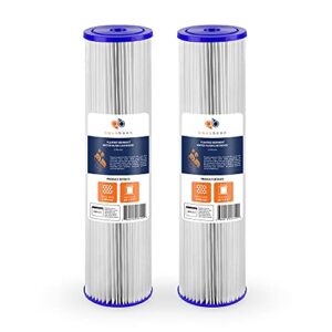 Aquaboon 2-Pack of 5 Micron 20"x 4.5" String Wound Sediment Water Filter Replacement Cartridge & 2-Pack Pleated Sediment Water Filter Cartridge | Universal Whole House 5 Micron 20 inch Cartridges