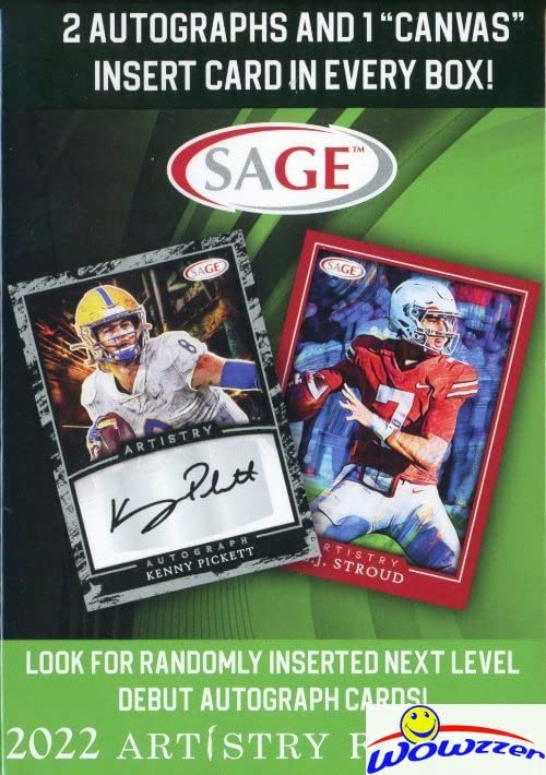 2022 Sage ARTISTRY Football Factory Sealed Blaster Box with (2) AUTOGRAPHS, (70) ROOKIE Cards & CANVAS STOCK INSERT! Look for RC & Autos of Top 2022 Football Draft Picks & Future Picks! WOWZZER!