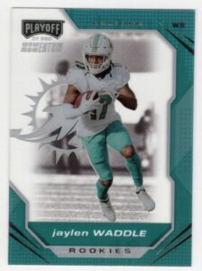 jaylen waddle rc 2021 panini chronicles playoff momentum rookies #6 nm+-mt+ nfl football dolphins