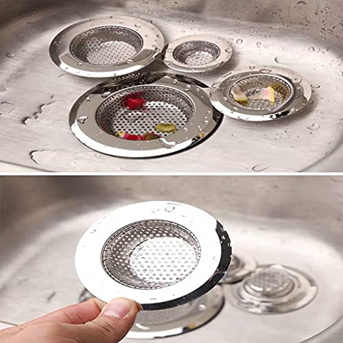 Drain Hair Catcher,Drain Stoper,Shower Drain Cover for Bathtub, Kitchen Sink Strainer, Stainless Steel Bathroom Sink, Drain Stopper with (4 PCS,Black,2.1 in to 4.5 in)