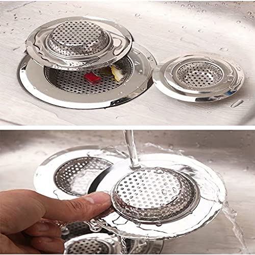 Drain Hair Catcher,Drain Stoper,Shower Drain Cover for Bathtub, Kitchen Sink Strainer, Stainless Steel Bathroom Sink, Drain Stopper with (4 PCS,Black,2.1 in to 4.5 in)