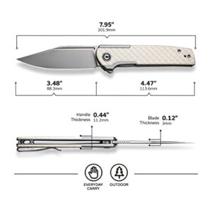 CIVIVI Cachet Folding Pocket Knife, 3.48 inch 14C28N Blade Stainless Steel With G10 Inlay Handle Reversible Pocket Clip, EDC Knife for Utility Hiking Camping Fishing Work C20041B-2