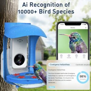 BirdDock Hummingbird Feeder with Camera, Smart Bird Feeder with APP, AI Recognition, Auto-Notification, 1080 HD Live Video for Watching Birds, Bird Gifts for Parent