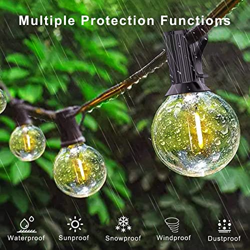 GIYOKAJU 60ft Outdoor String Lights with 40+4 Dimmable LED Bulbs,Adjustable Brightness Camping Waterproof Lights,G40 Hanging String Lights for Cafe,Bistro & Backyard