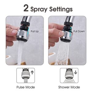 BRIGHT SHOWERS 360 Degree Rotatable Kitchen Faucet Spray Aerator, ABS Sink Sprayer Head, 1.5 GPM Hand Sprayer with 2 Modes, Water Saving Sink Nozzle Attachment