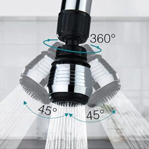 BRIGHT SHOWERS 360 Degree Rotatable Kitchen Faucet Spray Aerator, ABS Sink Sprayer Head, 1.5 GPM Hand Sprayer with 2 Modes, Water Saving Sink Nozzle Attachment