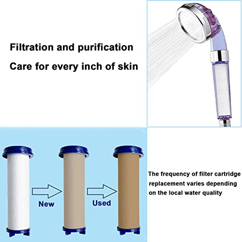 High Pressure Handheld Turbo Fan Shower Head PP-Cotton Filter Cartridge,3.7in Detachable Propeller Hydro Jet Shower Head Filter,set of 12