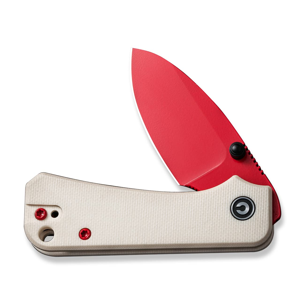 CIVIVI Baby Banter Pocket Knife for EDC, Ben Petersen Folding Knife with 2.34 in Nitro V Steel Blade G10 Handle, Titanium Thumb Stud Opener C19068S-7(Red)