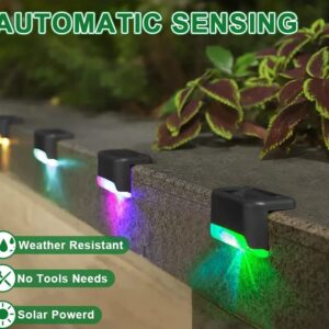 K.E.J. Solar Deck Lights Outdoor Waterproof LED Step Light Landscape Lighting Solar Lights Porch Decor for Fence, Stairs,Step,Yard,Patio,Driveway,Pathway,Yard,Backyard and Garden