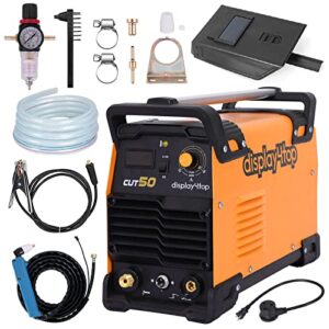 plasma cutter, cut50 non-touch plasma cutting machine with lcd display, dual voltage dc igbt plasma cutters, max cutting thickness 12mm (iron)