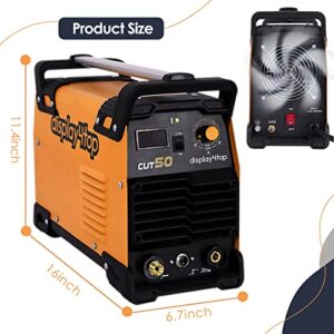 Plasma Cutter, CUT50 Non-Touch Plasma Cutting Machine with LCD Display, Dual Voltage DC IGBT Plasma Cutters, Max Cutting Thickness 12mm (Iron)