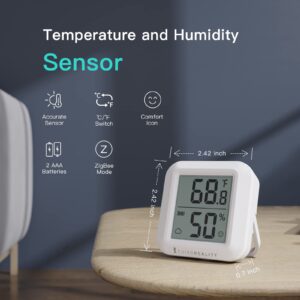 THIRDREALITY Zigbee Temperature and Humidity Sensor with Digital LCD Display, ZigBee Hub Required, App Records, Remote Monitoring and Smart Home Automation, AAA Batteries Included