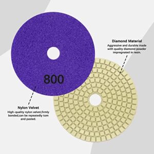 21Pack Diamond Polishing Pads 4 inch Wet Dry (Grits 30#-10000#) and Backer Pads Concrete Diamond Sanding Discs Marble Granite Stone polishing kit