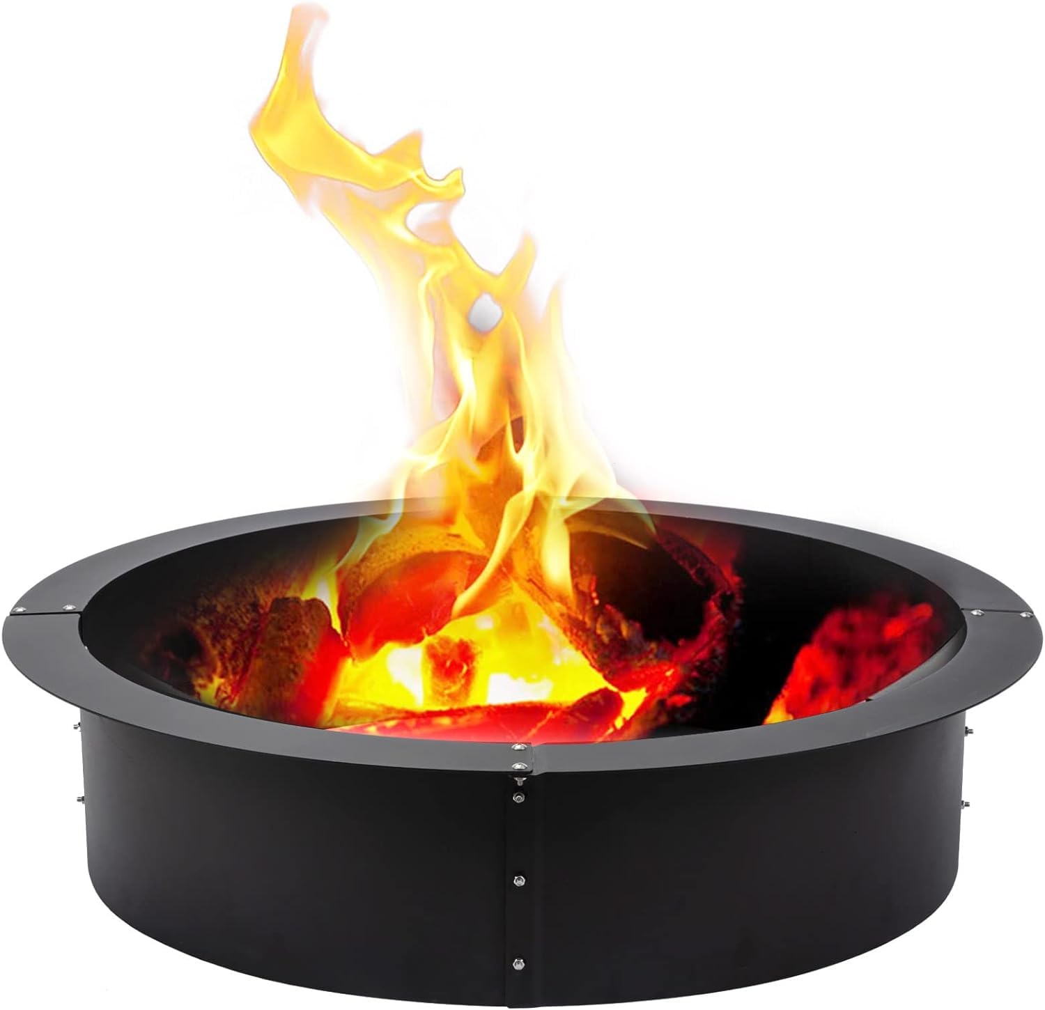 Fire Pit Ring 45" OD/39 ID, Round Solid Steel Fire Ring, Fire Pit Lined Above DIY Campfire Ring or Outdoors