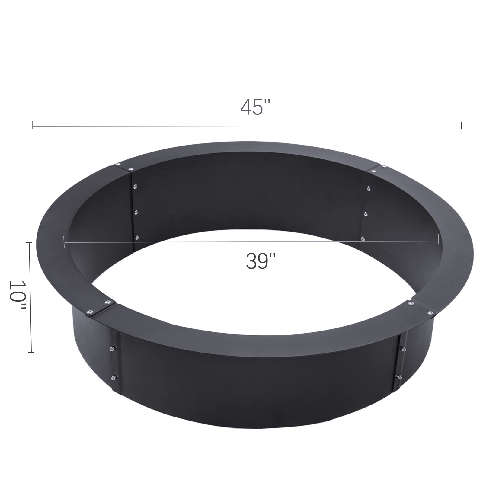 Fire Pit Ring 45" OD/39 ID, Round Solid Steel Fire Ring, Fire Pit Lined Above DIY Campfire Ring or Outdoors