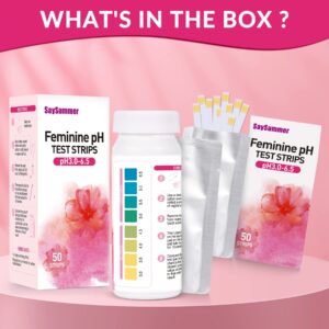 pH Balance Strips for Women, 50 Strips Yeast Infection Test Kit for Women, Vaginal pH Test Strips BV Test at Home Monitoring Feminine Health