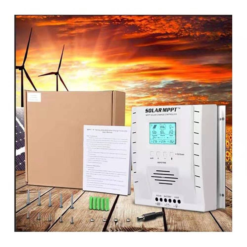 OOYCYOO MPPT Charge Controller 60 amp, 12V 24V Auto 60A Solar Panel Charge Regulator, Max 100V Input with LCD Display for Lead-Acid Sealed Gel AGM Flooded Lithium Battery