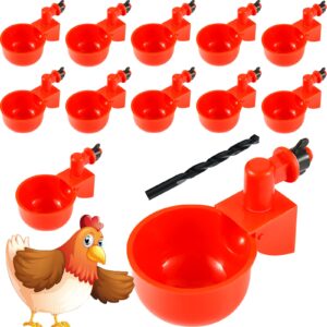 cocoyeye 6 pack chicken waterer cups, diy chicken water feeder, 3/8 inch automatic filling water poultry drinking bowl split type for ducks, turkeys,goose，birds (6)