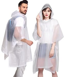 gabox 𝟐 𝐏𝐚𝐜𝐤 𝐑𝐞𝐮𝐬𝐚𝐛𝐥𝐞 𝐄𝐕𝐀 𝐑𝐚𝐢𝐧 𝐏𝐨𝐧𝐜𝐡𝐨, rain coat hood camping blanket waterproof raincoat for adults women men travel hiking, white color