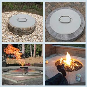 Fire Pit Lid Round 20" Fire Pit Ring Cover 1.5mm Thick Stainless Steel Fire Pit Burner Cover for Round Patio Fire Pits