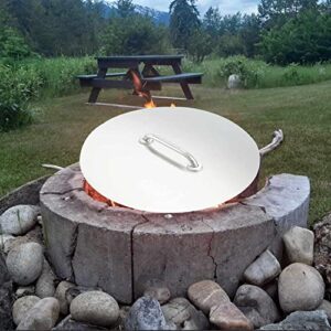 Fire Pit Lid Round 20" Fire Pit Ring Cover 1.5mm Thick Stainless Steel Fire Pit Burner Cover for Round Patio Fire Pits