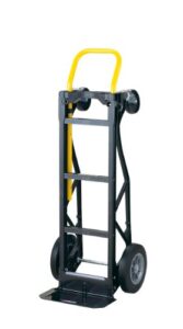 harper trucks 600lb/700lb capacity nylon frame convertible hand truck with 10" solid rubber wheels - assembly required