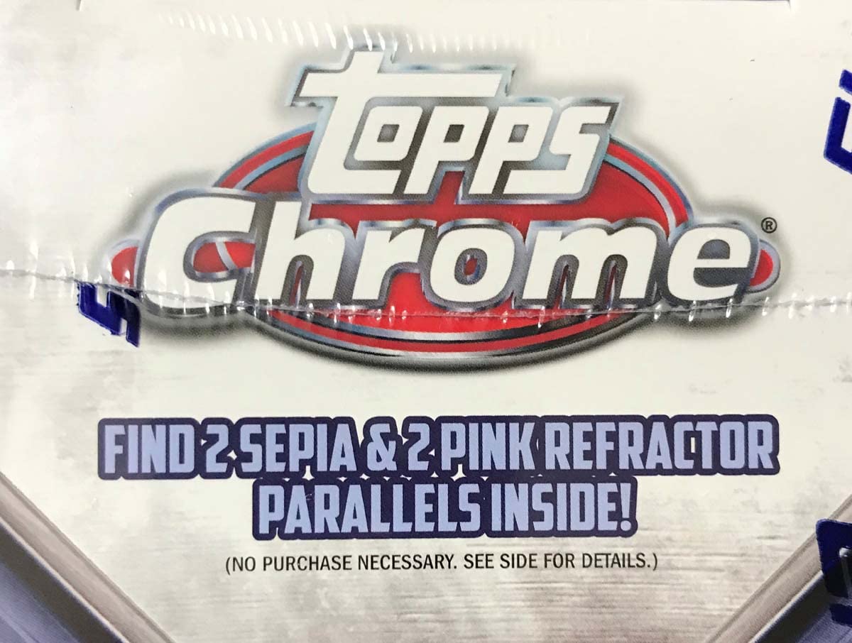 2022 Topps CHROME Baseball Series Blaster Box of Packs with Retail EXCLUSIVE Sepia and Pink Refractor Parallels in each Box