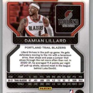 2021-22 Panini Prizm #116 Damian Lillard Portland Trail Blazers NBA Basketball Base Trading Card