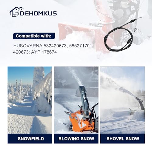 DEHOMKUS 2-PK 178674 Chute Deflector Cable for Husqvarna Parts 532420673 585271701 420673 Snow Thrower - 2-Packs for AYP Part 178674 Snowblower Control Drive Cable