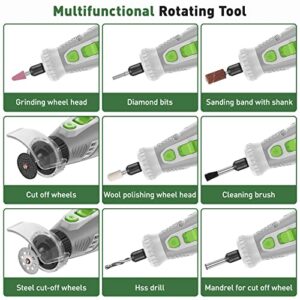 Huepar Tools Cordless Rotary Tool 8V,138pcs Accessories include MultiPro Keyless Chuck, 5 Variable Speed 5000-30000RPM Power Rotary Tool Kit for Dog Nail, Crafting Projects and DIY Creations - RT8