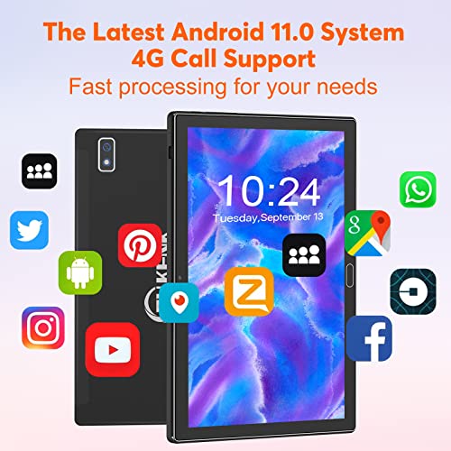 2023 Upgraded Tablet, Android 11.0 Tablet with 64G ROM+4G RAM Mass Storage, Tablet 10.1 inch Large Screen, Octa-Core Processor, 2 Sim Card Slot, 13MP+5MP Dual Cameras, GPS WiFi Bluetooth Support