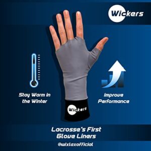 Wickers Lacrosse Glove Liners (Large, Gray)