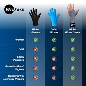 Wickers Lacrosse Glove Liners (Large, Gray)