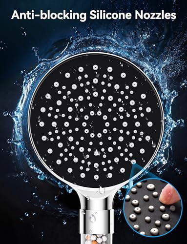 ODMJ Filtered Shower Head, High Pressure Shower Head with 6 Settings, Handheld Shower Head with 59" Hose and Bracket, Shower Head Filter for Hard Water, Water Saving Spray Soft Spa Shower Head