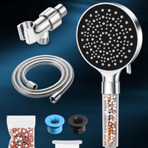 ODMJ Filtered Shower Head, High Pressure Shower Head with 6 Settings, Handheld Shower Head with 59" Hose and Bracket, Shower Head Filter for Hard Water, Water Saving Spray Soft Spa Shower Head