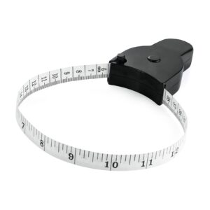automatic retractable body measure tape - 60inch telescopic self measuring tape for body measurement and weight loss, yawall lock pin and push-button sewing tapes(black)