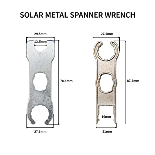 ELFCULB 2 Pairs Solar Metal Spanner Wrench,Solar Panel Connector Tools, Assembly and Disassembly Tool for Solar PV System Extension Cable Wire Kit