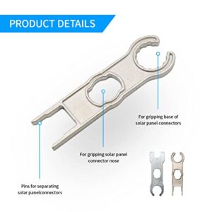 ELFCULB 2 Pairs Solar Metal Spanner Wrench,Solar Panel Connector Tools, Assembly and Disassembly Tool for Solar PV System Extension Cable Wire Kit