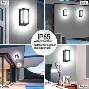 Sytmhoe Porch Lights Outdoor Wall Sconce, 24W 2400LM 5000K Modern LED Porch & Patio Lights, Aluminum Exterior Light Fixture Matt Black IP65 Waterproof for Hallway House Backyard Garage Lighting.