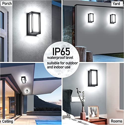 Sytmhoe Porch Lights Outdoor Wall Sconce, 24W 2400LM 5000K Modern LED Porch & Patio Lights, Aluminum Exterior Light Fixture Matt Black IP65 Waterproof for Hallway House Backyard Garage Lighting.