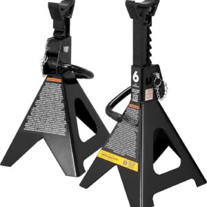 BIG RED AT46002ABR Torin Double Locking Steel Jack Stands, 2 Pack, 6 Ton (12,000 lb), Black