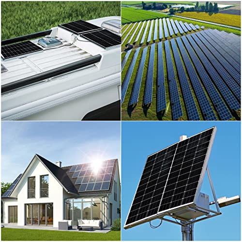 MEGSUN 100 Watt Monocrystalline Solar Panels are Designed to Provide 12 Volt, 22.8% High-Efficiency Power to Various Off-Grid Applications, Such as RV Boats, Batteries, Home Roofs, Campers, and More