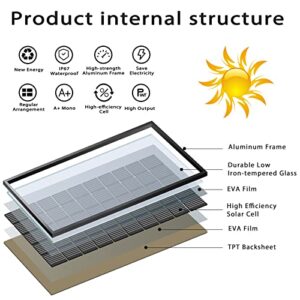 MEGSUN 100 Watt Monocrystalline Solar Panels are Designed to Provide 12 Volt, 22.8% High-Efficiency Power to Various Off-Grid Applications, Such as RV Boats, Batteries, Home Roofs, Campers, and More