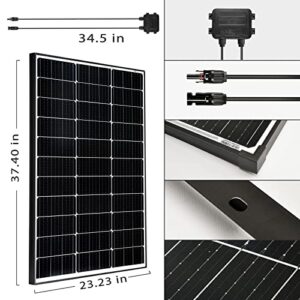 MEGSUN 100 Watt Monocrystalline Solar Panels are Designed to Provide 12 Volt, 22.8% High-Efficiency Power to Various Off-Grid Applications, Such as RV Boats, Batteries, Home Roofs, Campers, and More