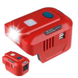 btrui for craftsman 20v powered inverter generator 150w, for craftsman battery dc 20v to 110v ac output, portable power station source usb charger adapter, with led light