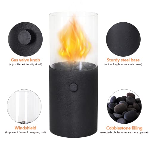 Tabletop Fire Pit,Table Top Fire Pit Bowl Smores Maker Using Isobutane Gas,Mini Fire Pit Indoor Tabletop Fireplace for Halloween,Christmas & Party(Gas Not Included)