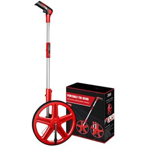 ZHJAN 12" Distance Measuring Wheel in Feet and Inches,Collapsible Rolling Measurement Wheel Measures Up To 9999.9 ft,Walking Measuring Wheel with Key 0 Function.