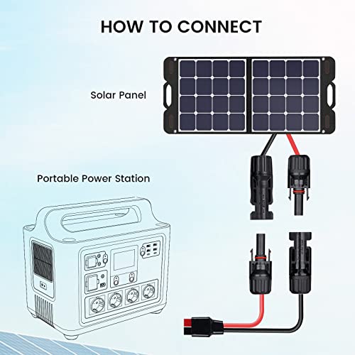 12AWG Solar Panel Cable Connector Anderson Adapter MC4 Extension Cable, Compatible with Jackery Explorer 1000, Goal Zero Yeti, RV, Portable Solar Generator Power Station