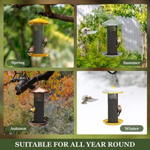 Kingsyard Metal Mesh Tube Bird Feeders for Outdoor Hanging, Finch Bird Feeder for Nyjer/Thistle Seed, 2.5 lbs Large Capacity (Antique Copper)